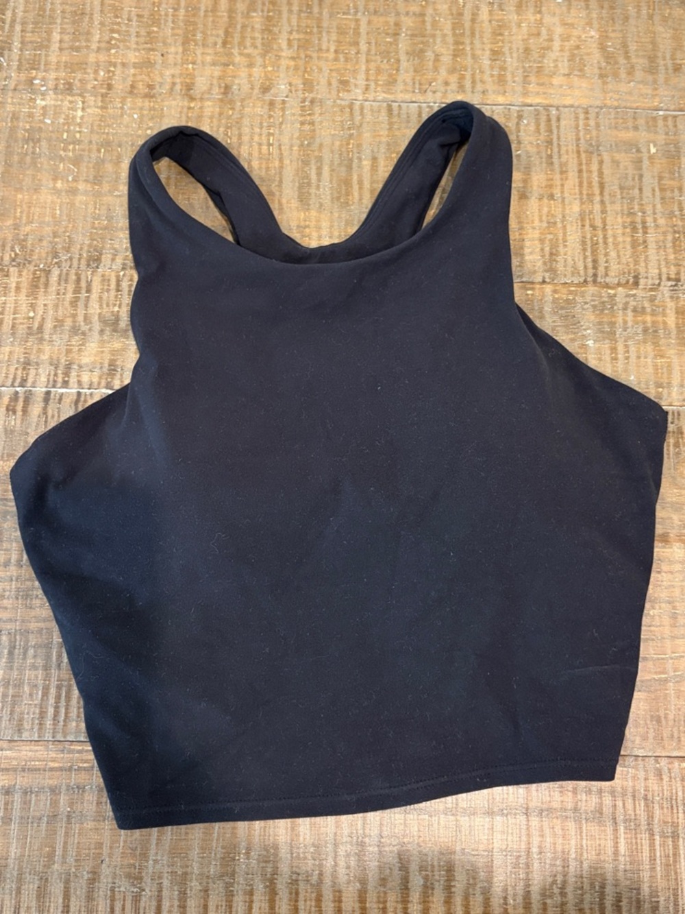 Athleta Black High Neck Crop Tank Top sports bra M